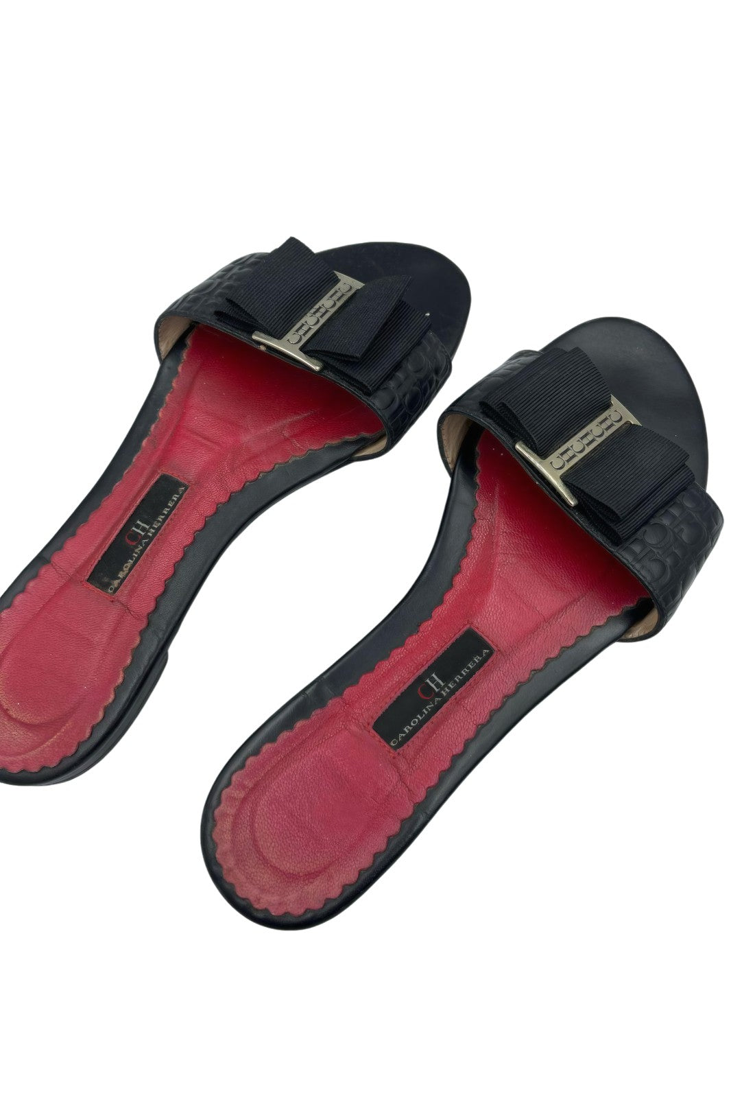 Sandalias Negras con Moño CH Carolina Herrera | Talla 23 MX