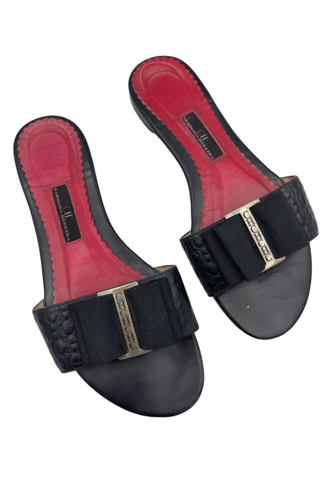 Sandalias Negras con Moño CH Carolina Herrera | Talla 23 MX