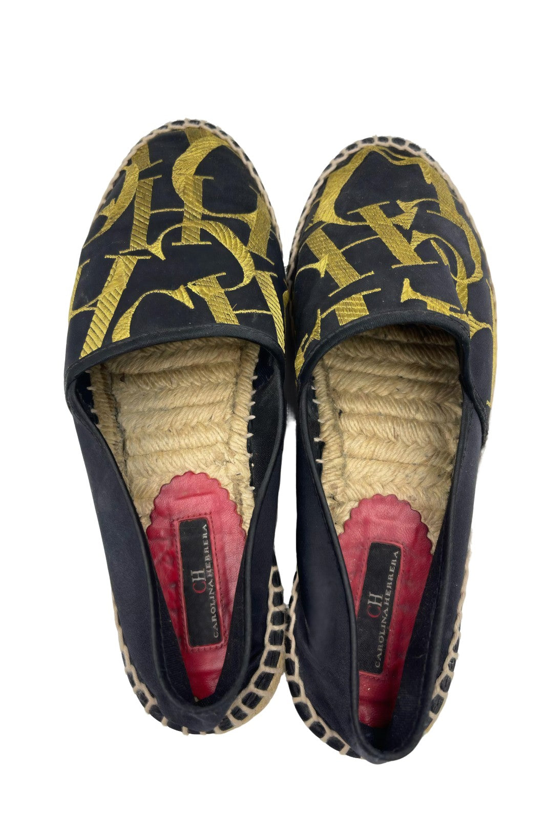 Alpargatas CH Carolina Herrera Negras y Doradas | Talla 24 MX