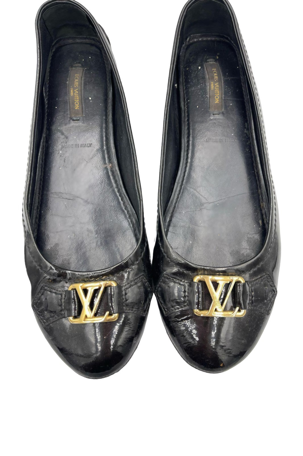 Balerinas Louis Vuitton Negras con Logo Dorado | Talla 24 MX