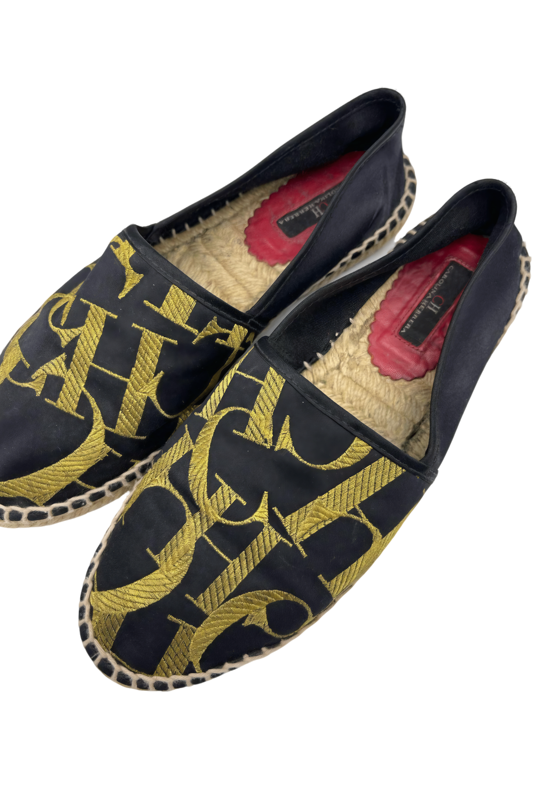 Alpargatas CH Carolina Herrera Negras y Doradas | Talla 24 MX