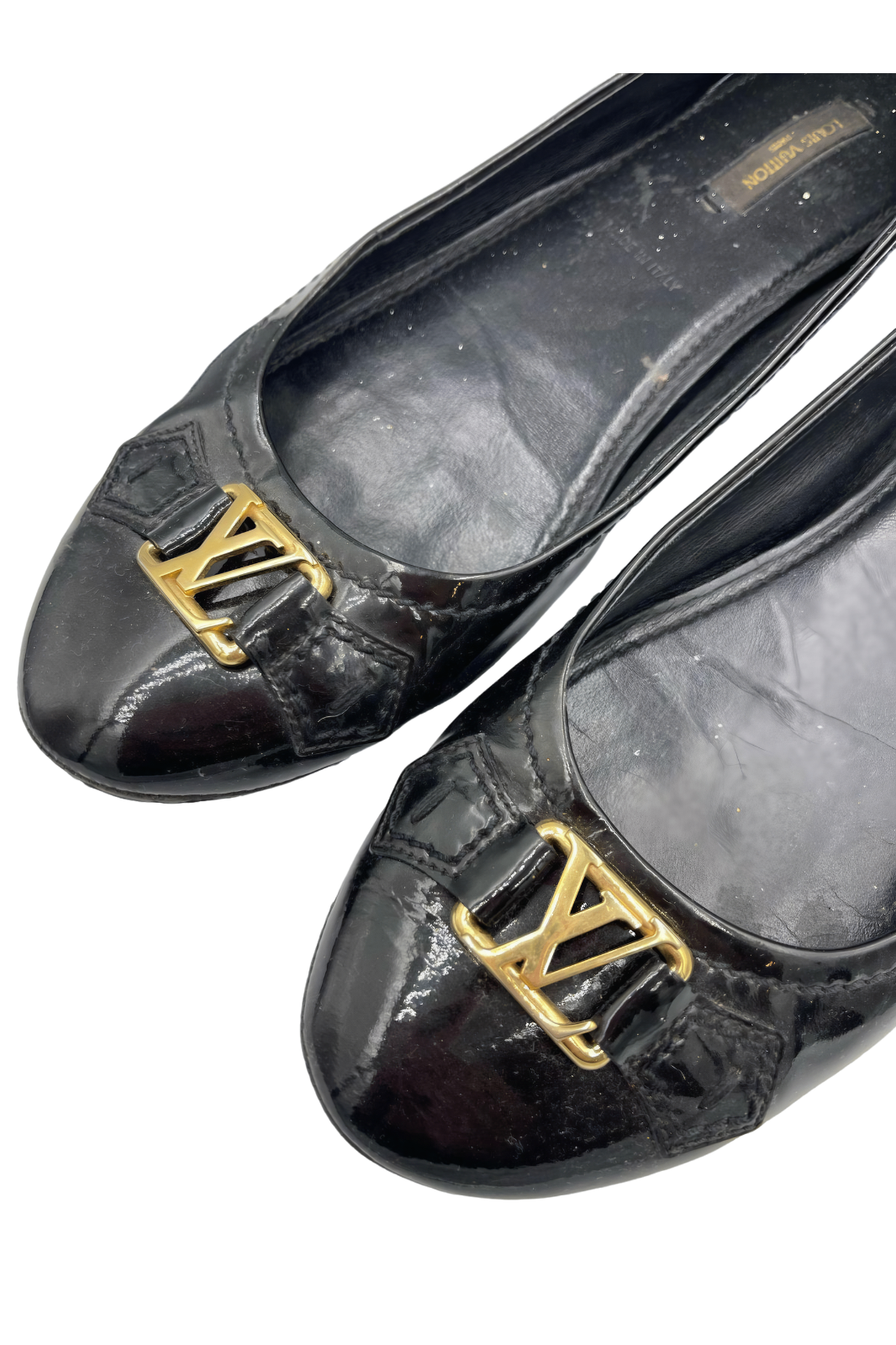 Balerinas Louis Vuitton Negras con Logo Dorado | Talla 24 MX