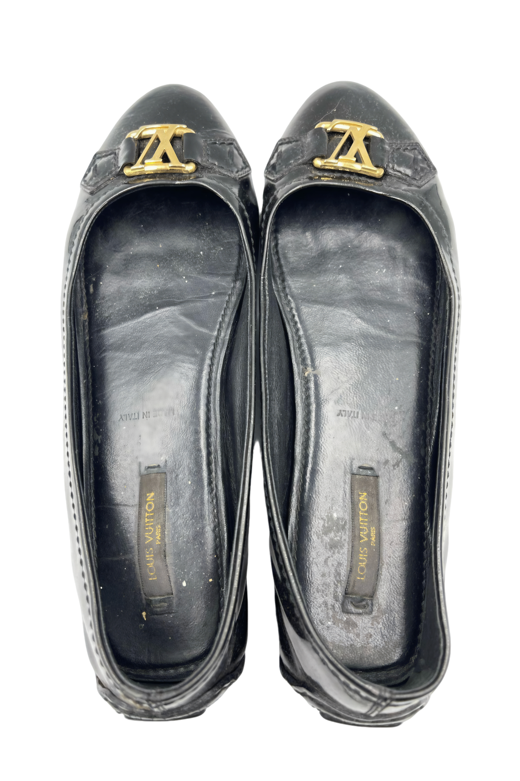 Balerinas Louis Vuitton Negras con Logo Dorado | Talla 24 MX