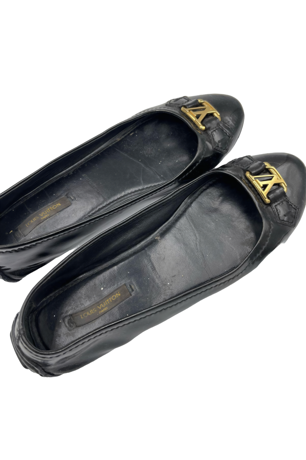 Balerinas Louis Vuitton Negras con Logo Dorado | Talla 24 MX