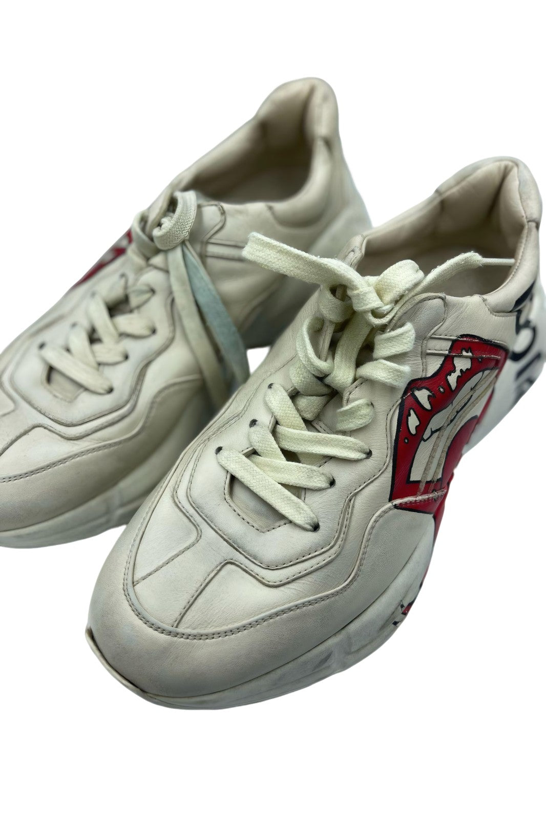 Tenis Gucci Rhyton 'Mouth' de piel blanca | Talla 25 MX