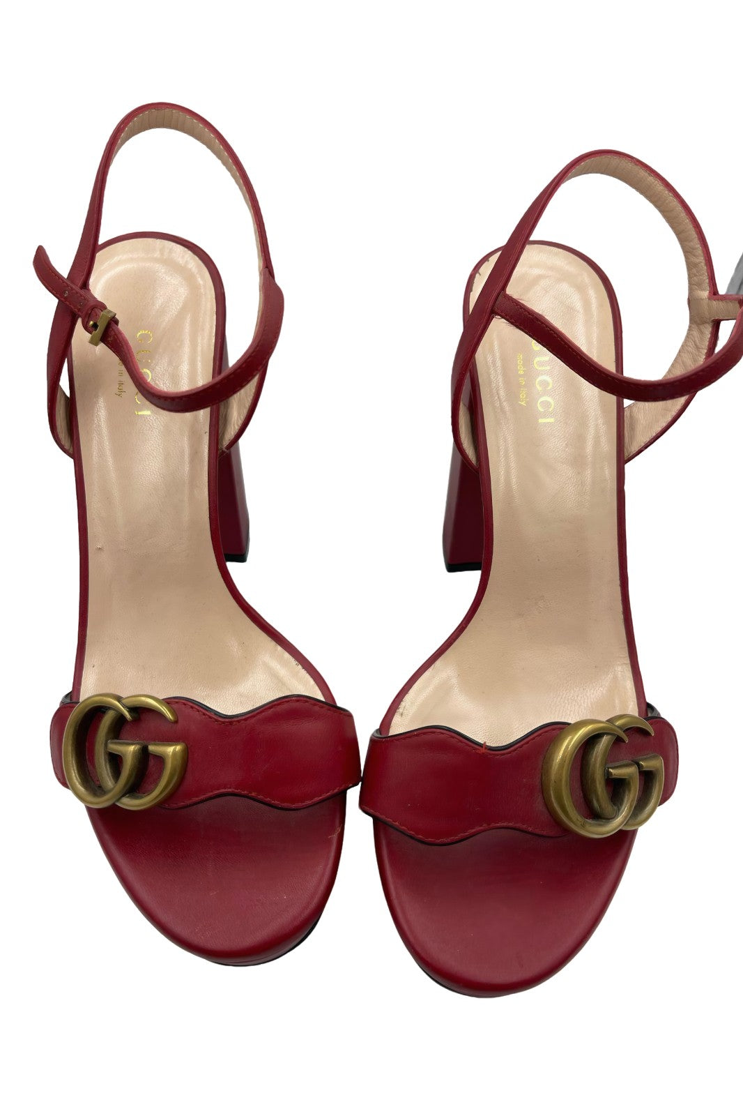 Sandalias Gucci Marmont Rojas de Piel | Talla 24 MX