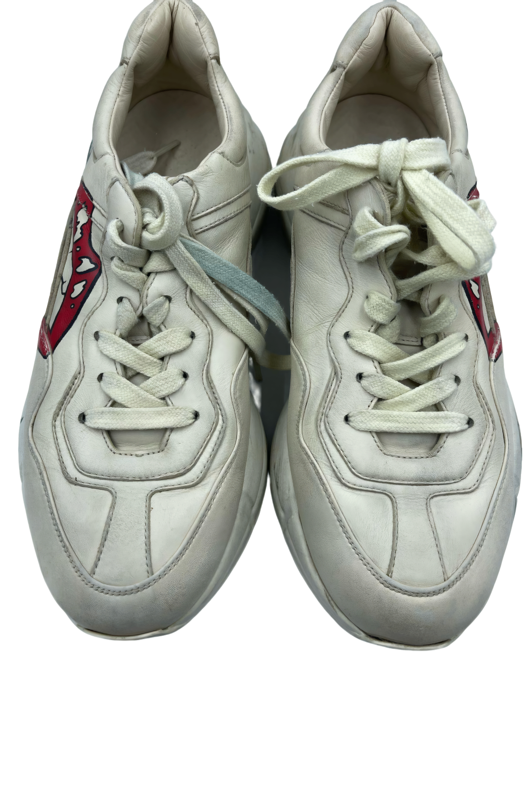 Tenis Gucci Rhyton 'Mouth' de piel blanca | Talla 25 MX
