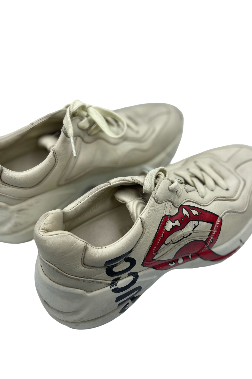 Tenis Gucci Rhyton 'Mouth' de piel blanca | Talla 25 MX