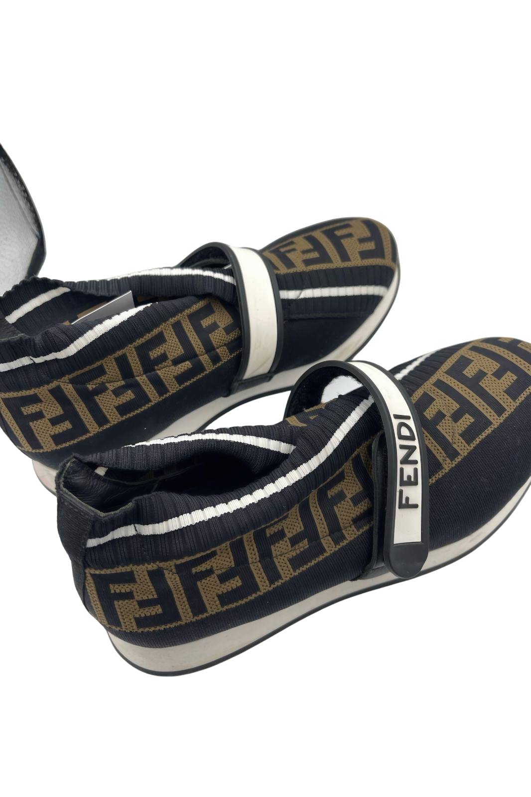 Tenis Fendi Elastic Love Negro y Marrón | Talla 24 MX