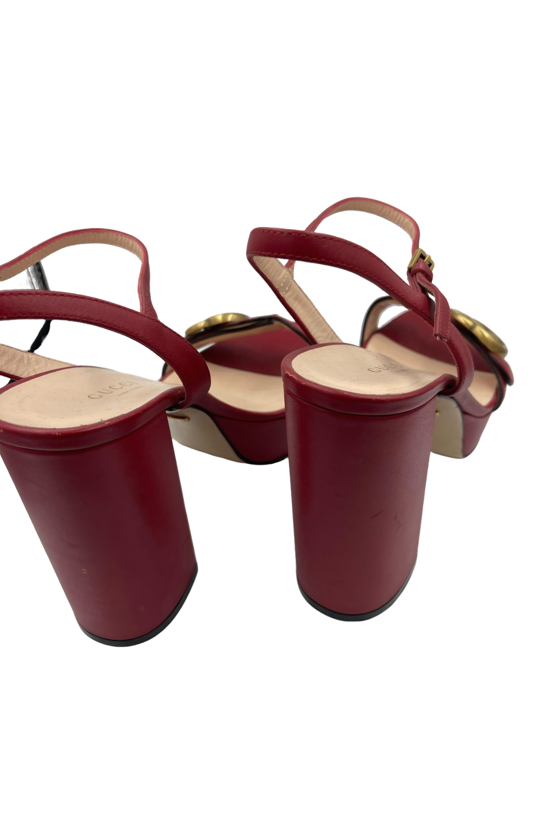 Sandalias Gucci Marmont Rojas de Piel | Talla 24 MX