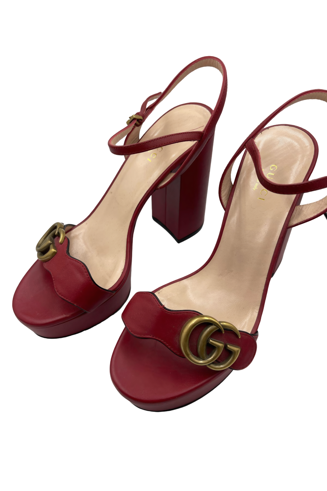 Sandalias Gucci Marmont Rojas de Piel | Talla 24 MX