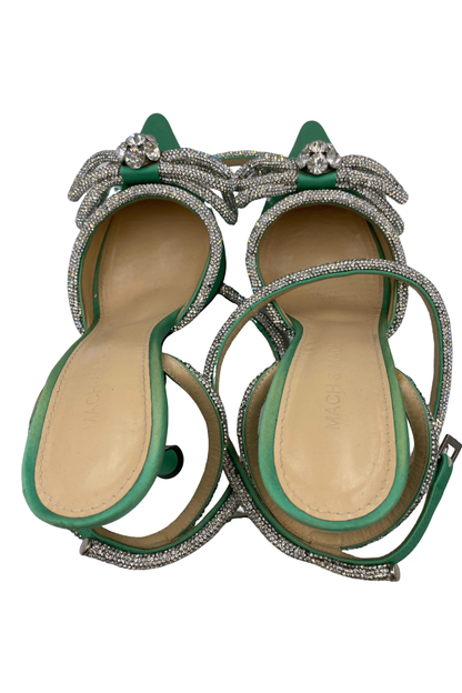 Tacones Verdes con Moño Cristal | Talla 37 EU (24MX)