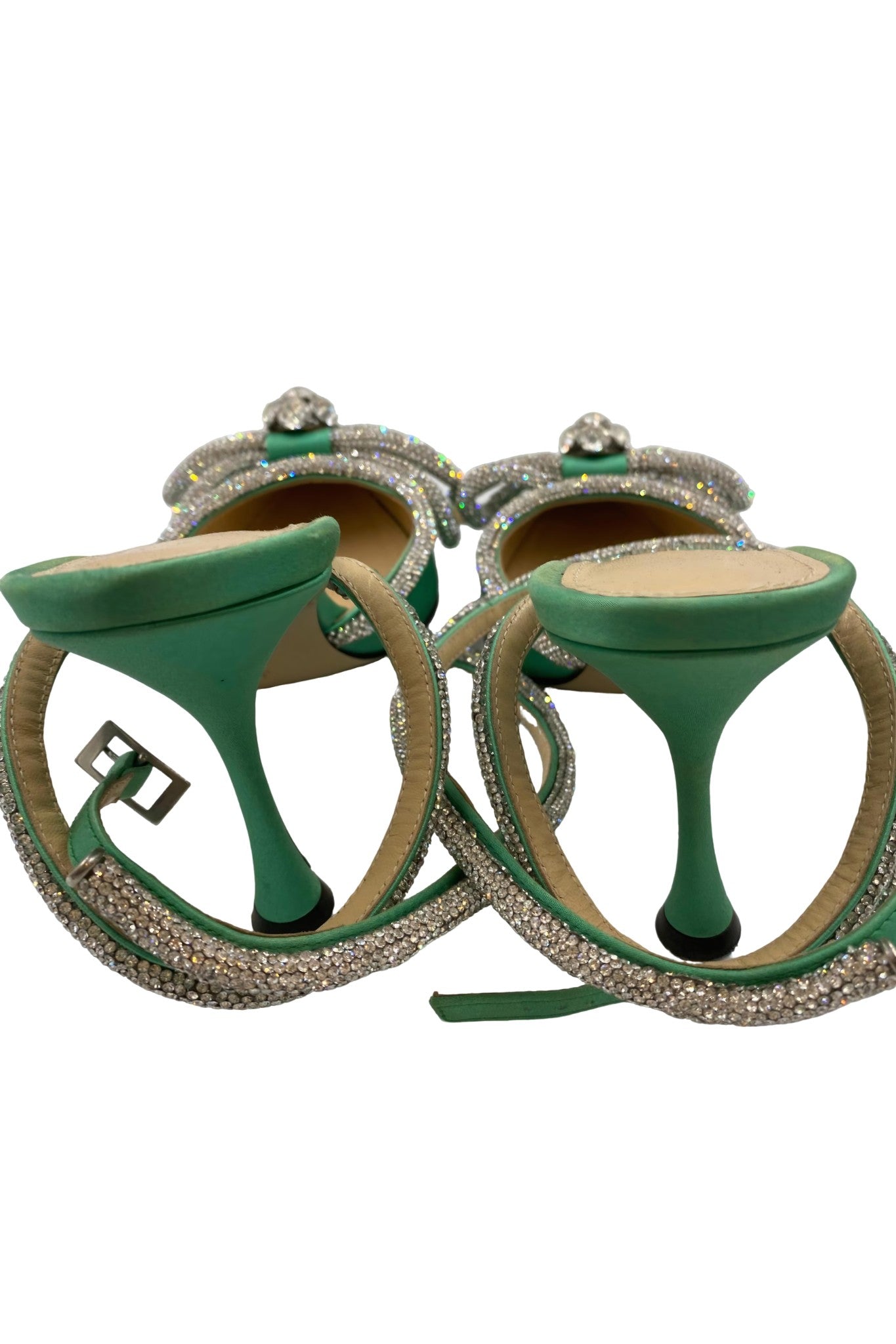 Tacones Verdes con Moño Cristal | Talla 37 EU (24MX)