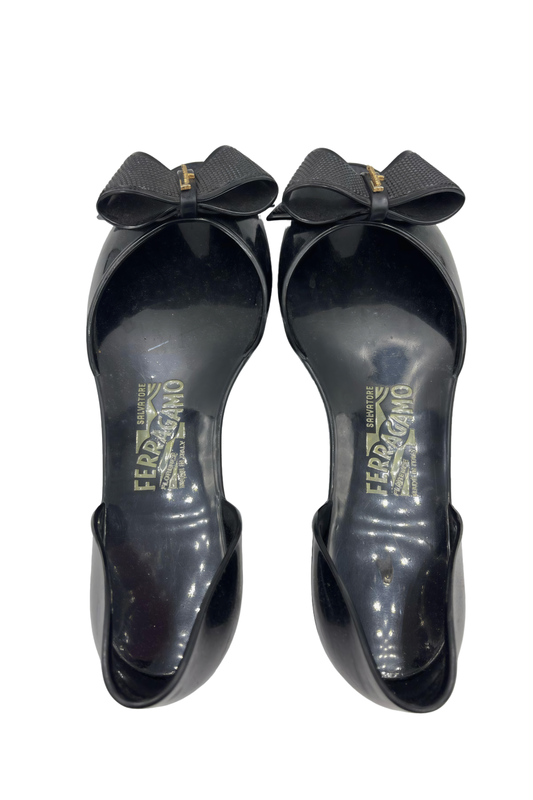 Salvatore Ferragamo Flats Negros con Moño | Talla 24 MX