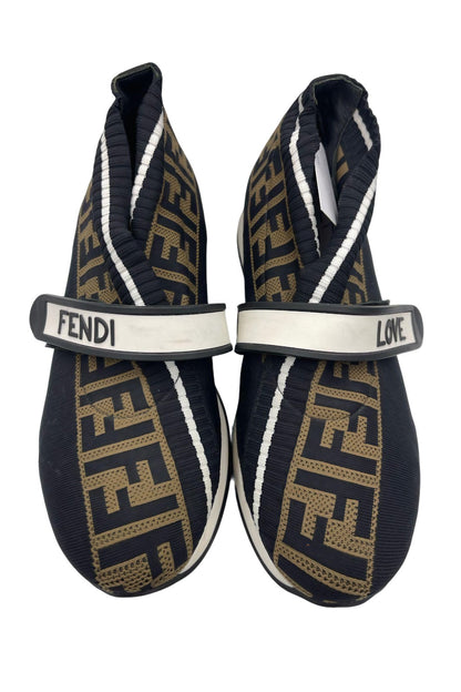 Tenis Fendi Elastic Love Negro y Marrón | Talla 24 MX