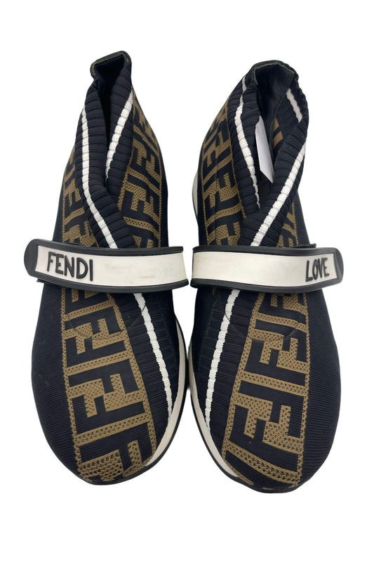 Tenis Fendi Elastic Love Negro y Marrón | Talla 24 MX