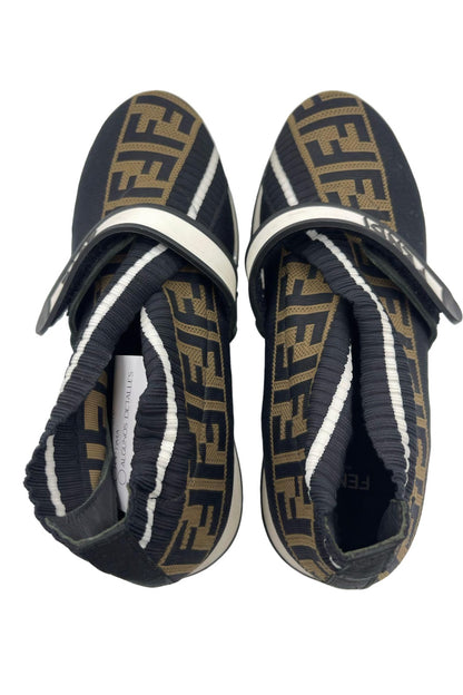 Tenis Fendi Elastic Love Negro y Marrón | Talla 24 MX