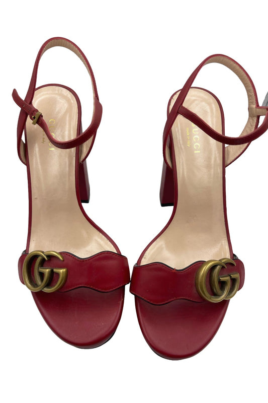 Sandalias Gucci Marmont Rojas de Piel | Talla 24 MX