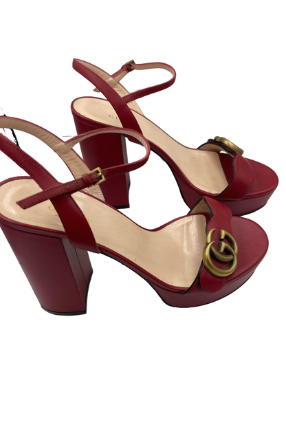 Sandalias Gucci Marmont Rojas de Piel | Talla 24 MX