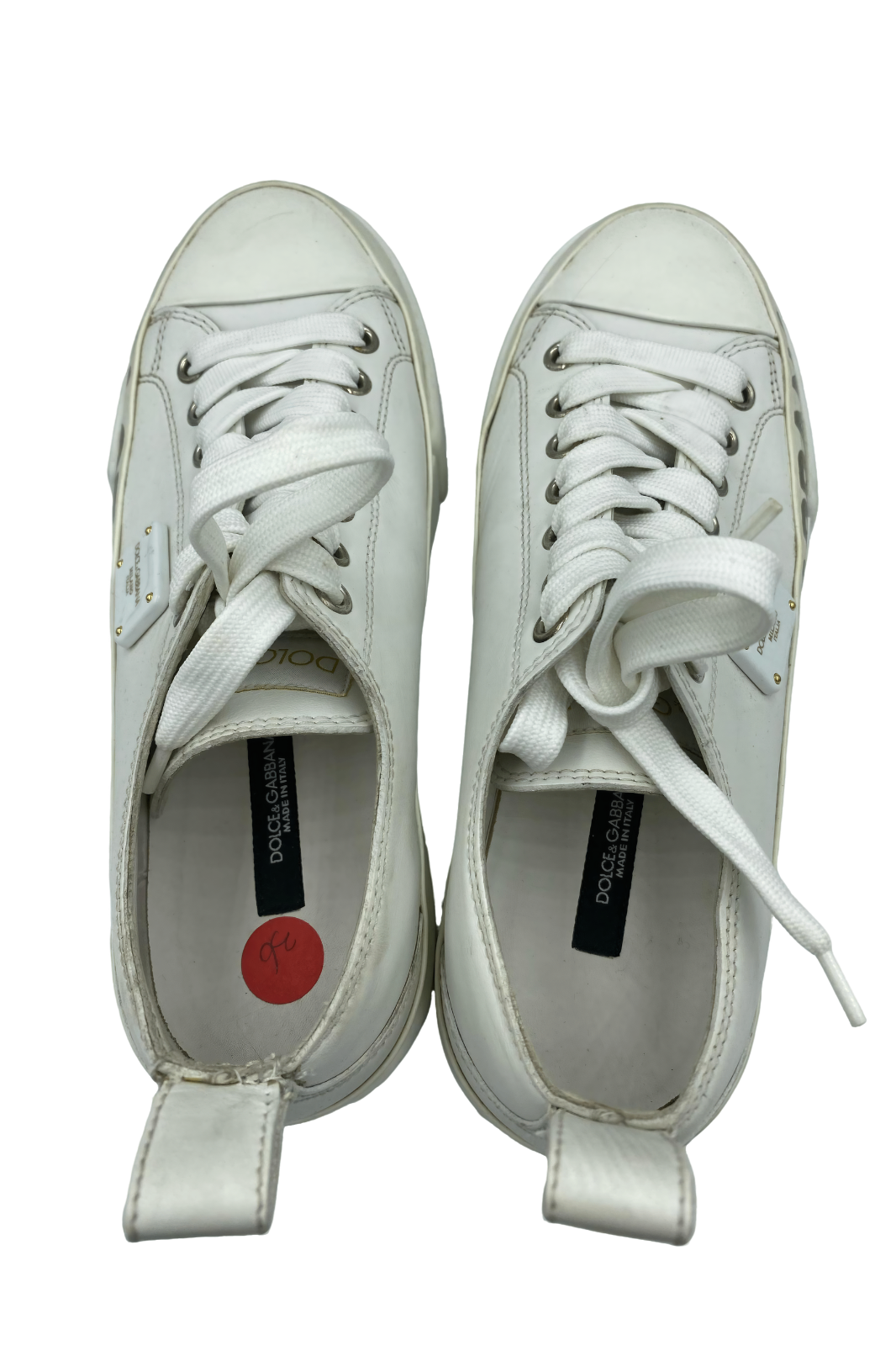 Tenis blancos con logo lateral dorado | Talla 24.5 MX